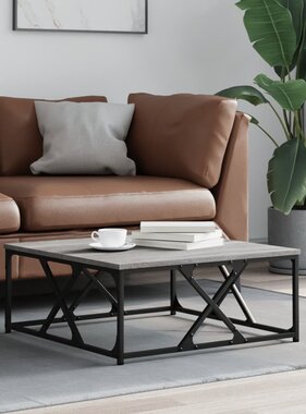 VidaXL Salontafel 70x70x30 cm bewerkt hout grijs sonoma