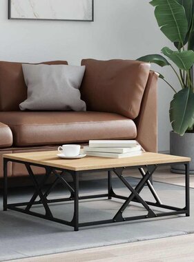 VidaXL Salontafel 70x70x30 cm bewerkt hout sonoma eikenkleurig