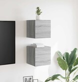 VidaXL Tv-wandmeubelen 2 st 30,5x30x30 cm grijs sonoma eikenkleurig