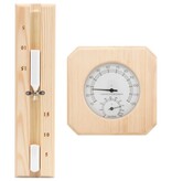 VidaXL Saunaset 2-in1 hygrothermograaf en zandloper massief grenenhout