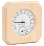 VidaXL Saunaset 2-in1 hygrothermograaf en zandloper massief grenenhout