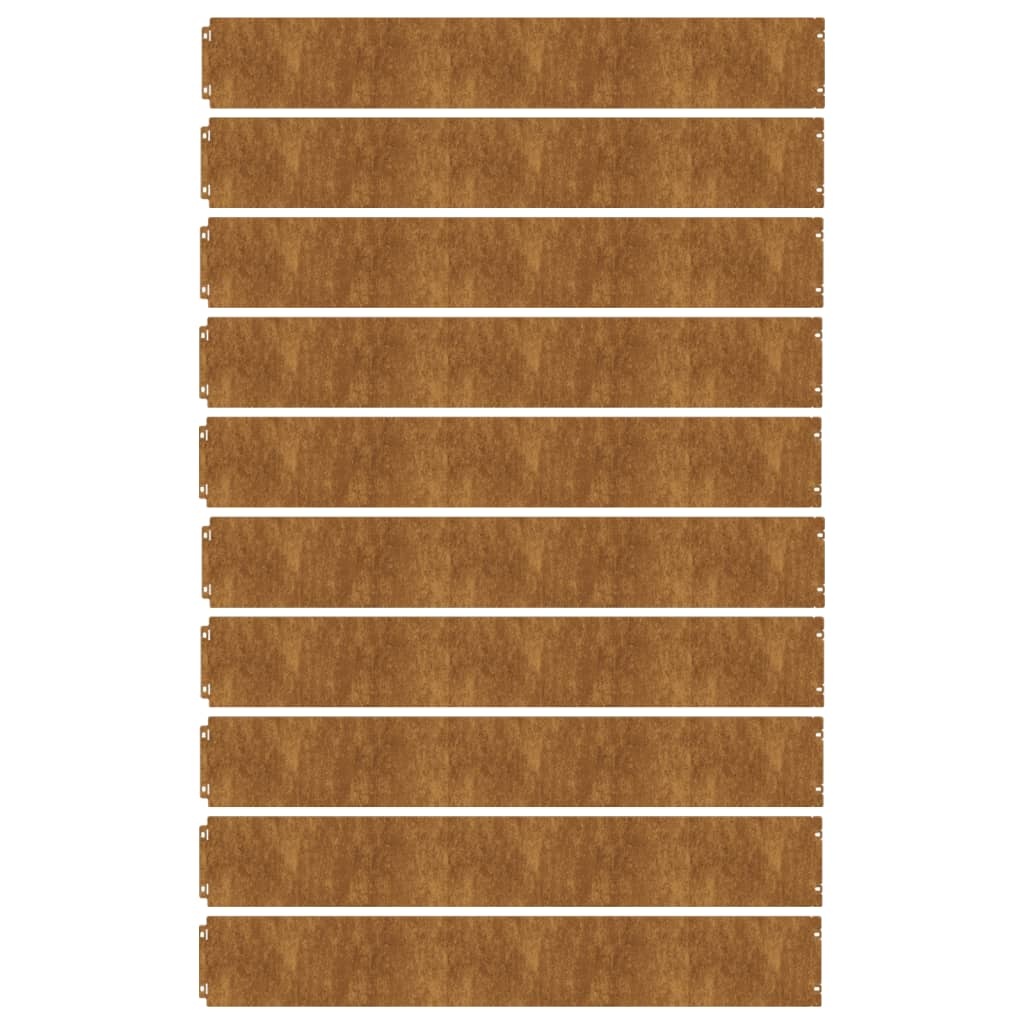 VidaXL Gazonranden 10 stuks 15x103 cm flexibel cortenstaal