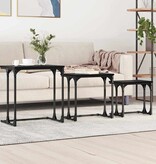 VidaXL Nesting Koffietafel 3 pcs Zwart eiken 50.5 x 35 x 53 cm