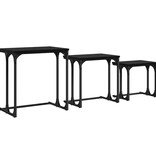 VidaXL Nesting Koffietafel 3 pcs Zwart eiken 50.5 x 35 x 53 cm