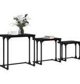 VidaXL Nesting Koffietafel 3 pcs Zwart eiken 50.5 x 35 x 53 cm