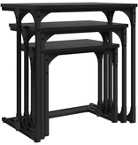VidaXL Nesting Koffietafel 3 pcs Zwart eiken 50.5 x 35 x 53 cm