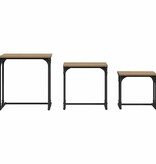 VidaXL Nesting Koffietafel 3 pcs artisanaal eikenkleurig