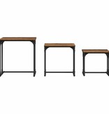 VidaXL Nesting Koffietafel 3 pcs Oud hout 50.5 x 35 x 53 cm
