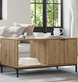 VidaXL Salontafel artisanaal eikenkleurig 90 x 49 x 46 cm Bewerkt hout