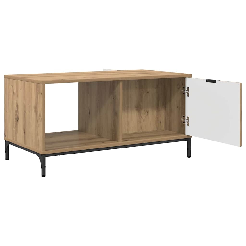 VidaXL Salontafel artisanaal eikenkleurig 90 x 49 x 46 cm Bewerkt hout