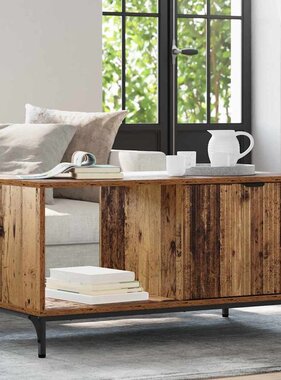 VidaXL Salontafel Oud hout 90 x 49 x 46 cm Bewerkt hout