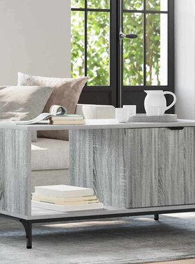 VidaXL Salontafel Grijs sonoma 90 x 49 x 46 cm Bewerkt hout