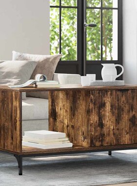 VidaXL Salontafel Gerookt eiken 90 x 49 x 46 cm Bewerkt hout