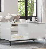 VidaXL Salontafel Hoogglans wit 90 x 49 x 46 cm Bewerkt hout