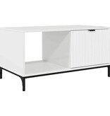 VidaXL Salontafel Hoogglans wit 90 x 49 x 46 cm Bewerkt hout