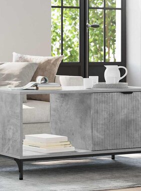 VidaXL Salontafel Betongrijs 90 x 49 x 46 cm Bewerkt hout