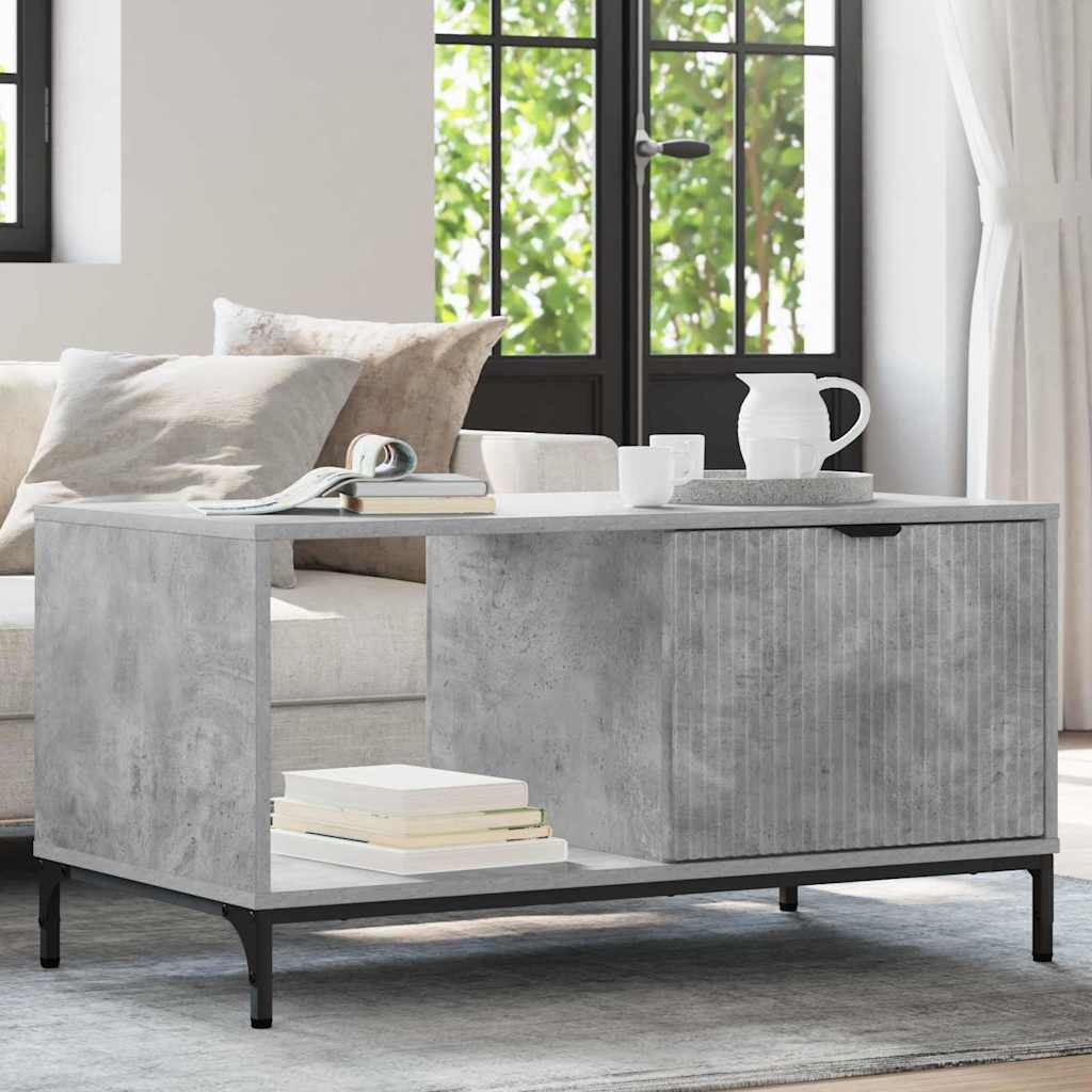 VidaXL Salontafel Betongrijs 90 x 49 x 46 cm Bewerkt hout
