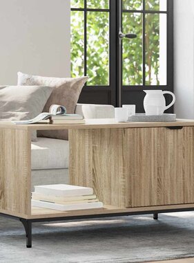 VidaXL Salontafel Sonoma eiken 90 x 49 x 46 cm Bewerkt hout