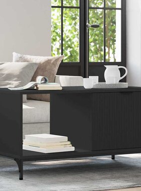 VidaXL Salontafel Zwart 90 x 49 x 46 cm Bewerkt hout