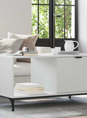VidaXL Salontafel Wit 90 x 49 x 46 cm Bewerkt hout