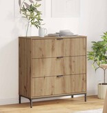 VidaXL Dressoir artisanaal eikenkleurig 79.5 x 33 x 82 cm Bewerkt hout