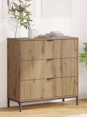 VidaXL Dressoir artisanaal eikenkleurig 79.5 x 33 x 82 cm Bewerkt hout