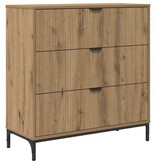 VidaXL Dressoir artisanaal eikenkleurig 79.5 x 33 x 82 cm Bewerkt hout