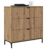 VidaXL Dressoir artisanaal eikenkleurig 79.5 x 33 x 82 cm Bewerkt hout