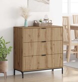 VidaXL Dressoir artisanaal eikenkleurig 79.5 x 33 x 82 cm Bewerkt hout