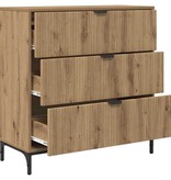 VidaXL Dressoir artisanaal eikenkleurig 79.5 x 33 x 82 cm Bewerkt hout