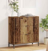 VidaXL Dressoir met lade Oud hout 79.5 x 33 x 82 cm Bewerkt hout