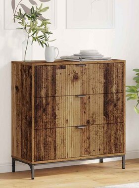 VidaXL Dressoir met lade Oud hout 79.5 x 33 x 82 cm Bewerkt hout