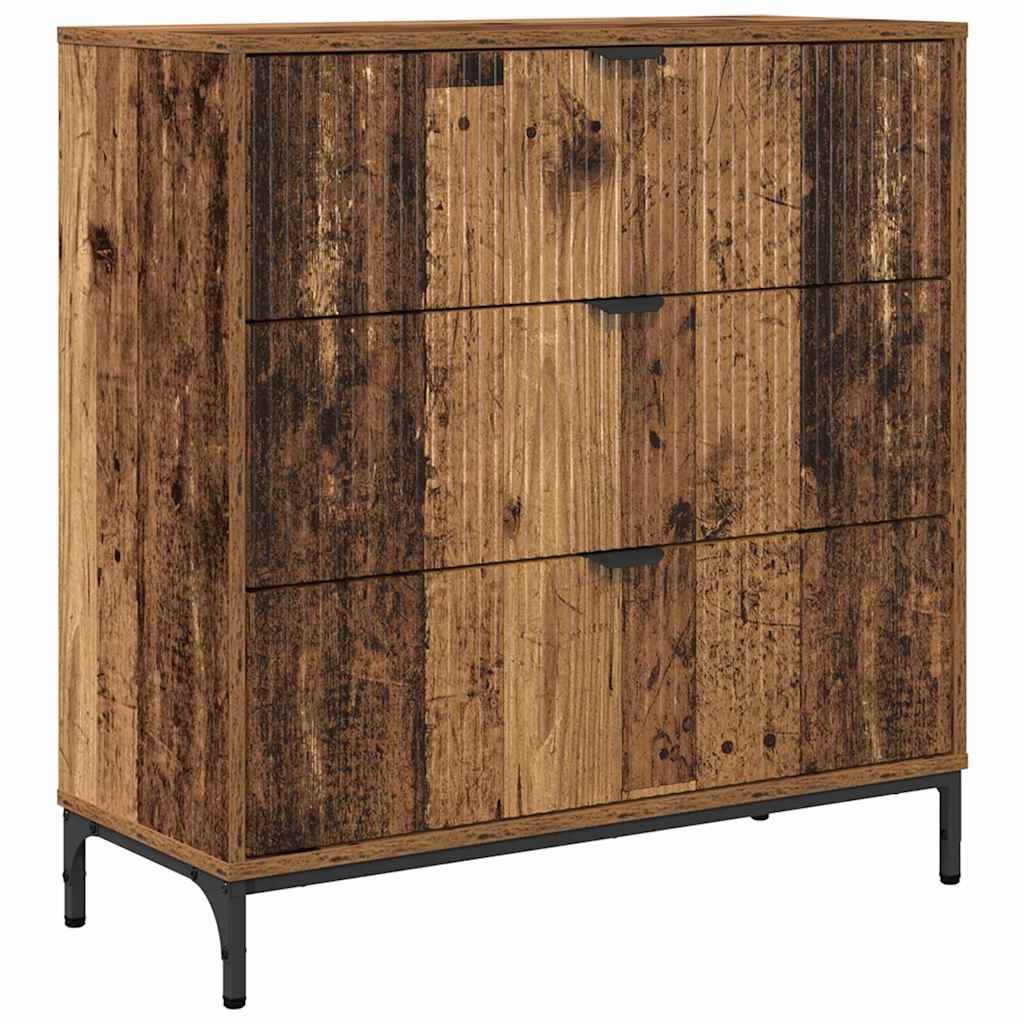VidaXL Dressoir met lade Oud hout 79.5 x 33 x 82 cm Bewerkt hout