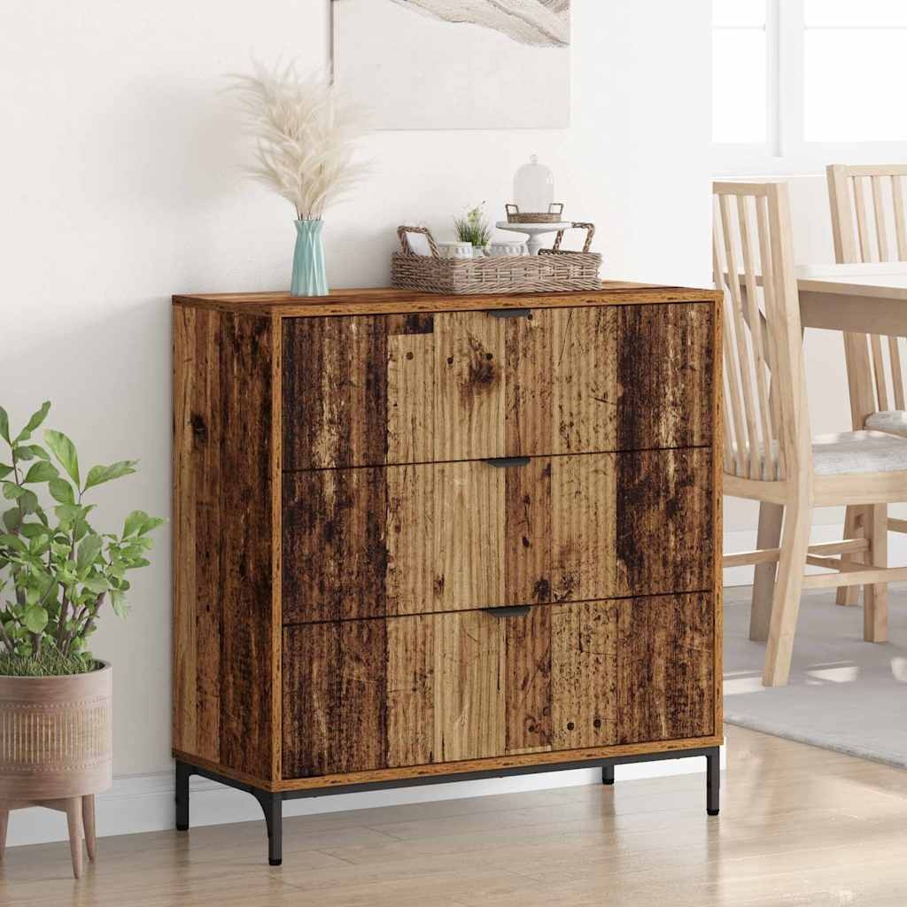 VidaXL Dressoir met lade Oud hout 79.5 x 33 x 82 cm Bewerkt hout