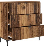 VidaXL Dressoir met lade Oud hout 79.5 x 33 x 82 cm Bewerkt hout