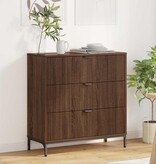 VidaXL Dressoir bruin eikenkleur 79.5 x 33 x 82 cm Bewerkt hout