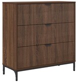 VidaXL Dressoir bruin eikenkleur 79.5 x 33 x 82 cm Bewerkt hout