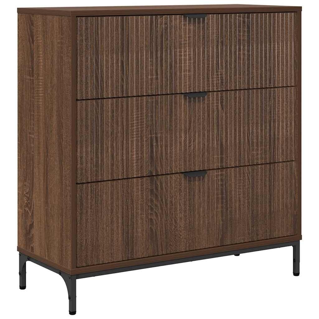 VidaXL Dressoir bruin eikenkleur 79.5 x 33 x 82 cm Bewerkt hout