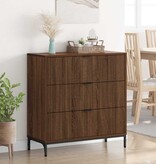 VidaXL Dressoir bruin eikenkleur 79.5 x 33 x 82 cm Bewerkt hout