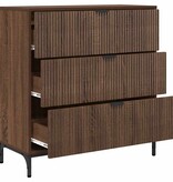 VidaXL Dressoir bruin eikenkleur 79.5 x 33 x 82 cm Bewerkt hout