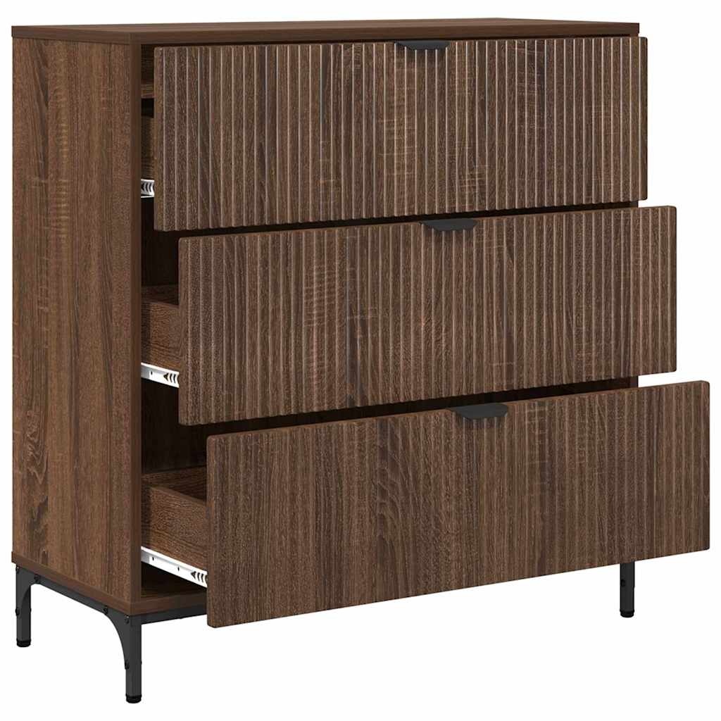 VidaXL Dressoir bruin eikenkleur 79.5 x 33 x 82 cm Bewerkt hout