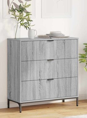 VidaXL Dressoir met lade Grijs sonoma 79.5 x 33 x 82 cm Bewerkt hout