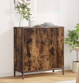 VidaXL Dressoir met lade Gerookt eiken 79.5 x 33 x 82 cm Bewerkt hout