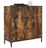 VidaXL Dressoir met lade Gerookt eiken 79.5 x 33 x 82 cm Bewerkt hout
