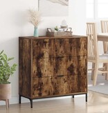 VidaXL Dressoir met lade Gerookt eiken 79.5 x 33 x 82 cm Bewerkt hout