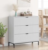 VidaXL Dressoir met lade Hoogglans wit 79.5 x 33 x 82 cm Bewerkt hout