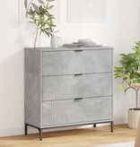 VidaXL Dressoir met lade Betongrijs 79.5 x 33 x 82 cm Bewerkt hout