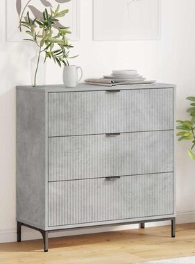 VidaXL Dressoir met lade Betongrijs 79.5 x 33 x 82 cm Bewerkt hout