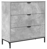 VidaXL Dressoir met lade Betongrijs 79.5 x 33 x 82 cm Bewerkt hout