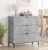 VidaXL Dressoir met lade Betongrijs 79.5 x 33 x 82 cm Bewerkt hout
